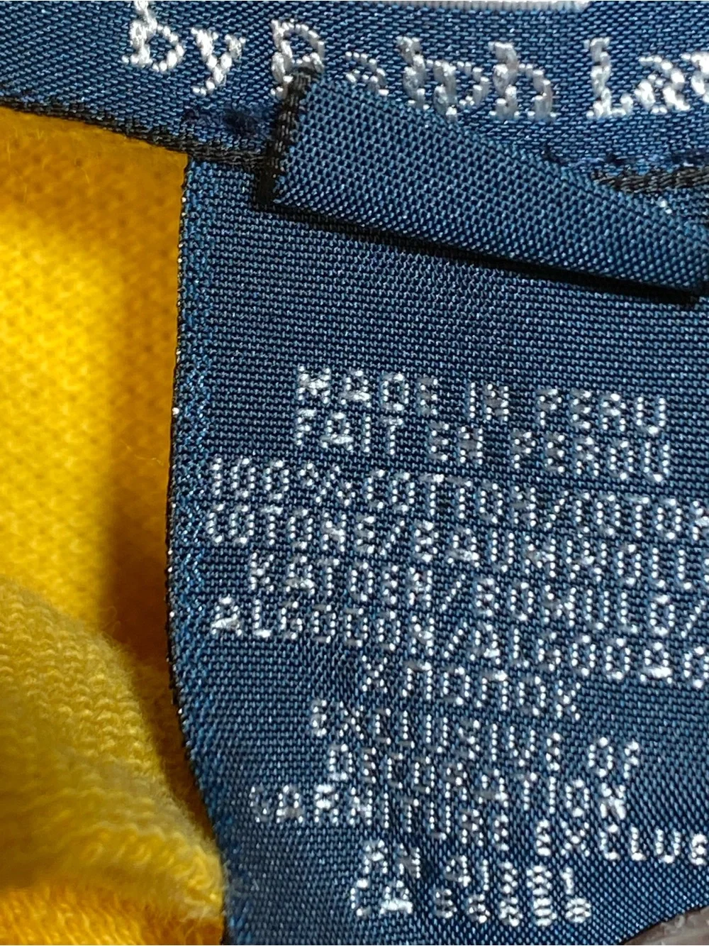 Ralph Lauren Yellow and Navy Colorblock Polo Shirt